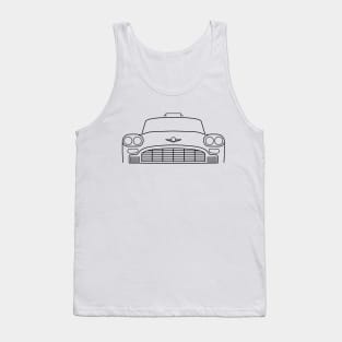 Classic old New York taxi cab black outline graphic Tank Top